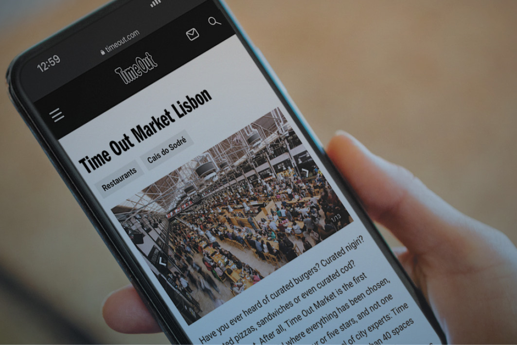 Time Out website on a phone