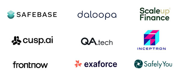 Logos: Safebase, Daloopa, Scaleup Finance, Cusp.ai, QA tech, Inceptron, Frontnow, Exaforce, Safely You