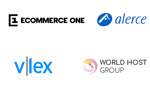 Current investment logos – Ecommerce One, alerce, vlex and World Host Group