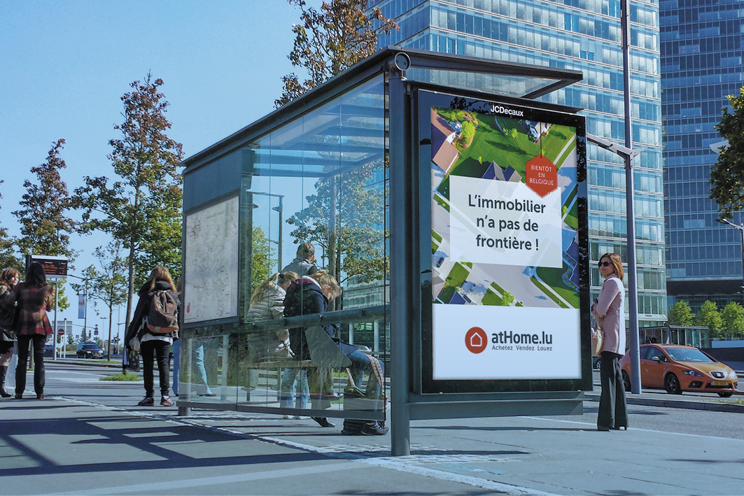 atHome advertising on a bus stop shelter
