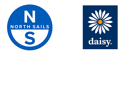 Logos for current investments – daisy and North Sails