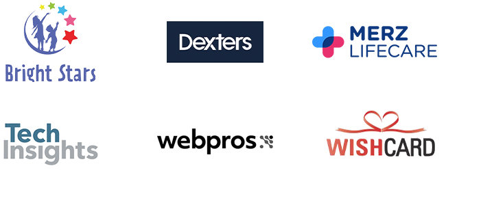 Current investment logos – Bright Stars, Dexters, TechInsights and Webpros