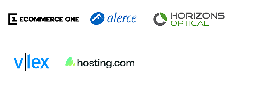 Current investment logos – Ecommerce One, alerce, vlex and World Host Group