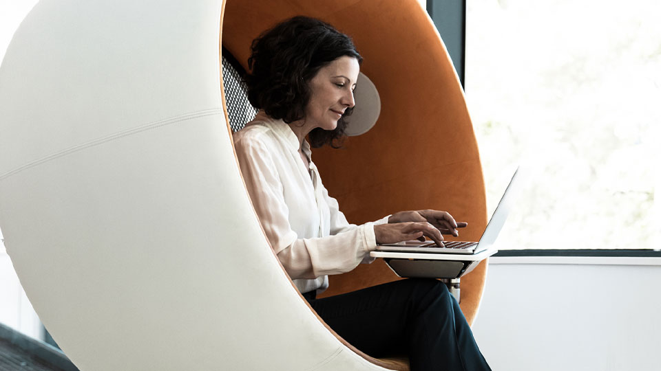 Business professional working in studio